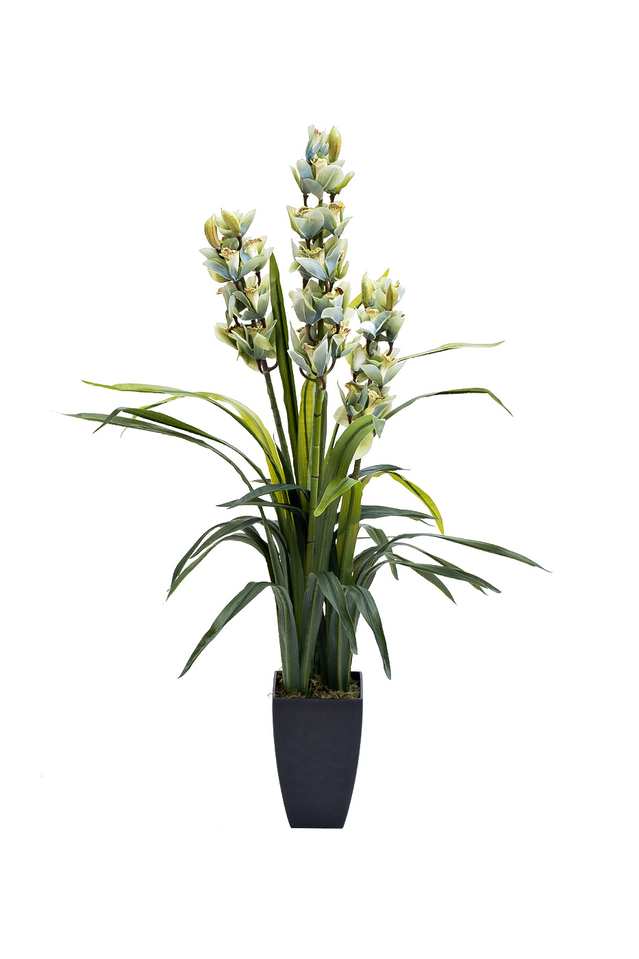 Орхидея Cymbidium искусствнная белая в горшке