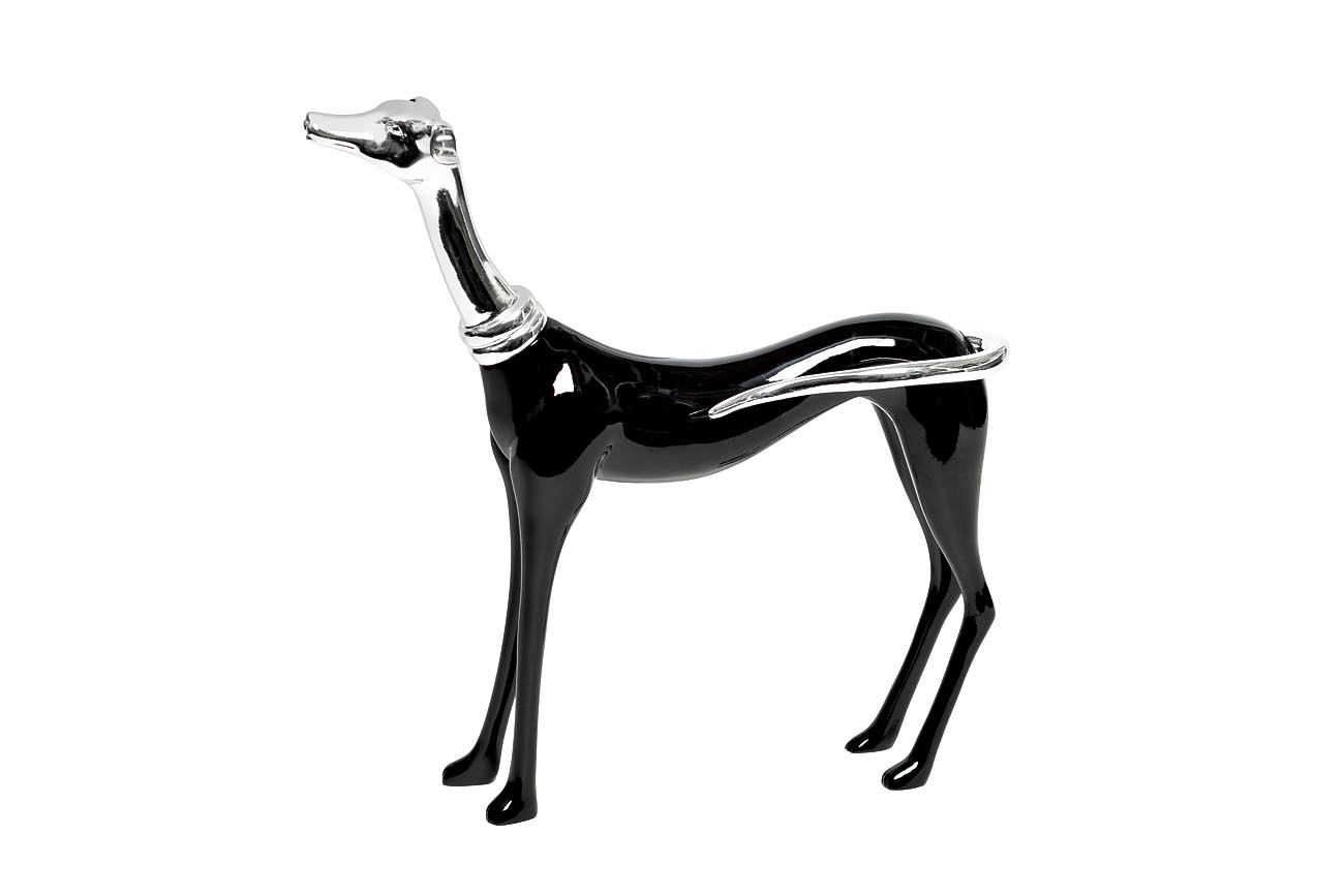 Статуэтка "Собака" (черная с серебром) DB335C