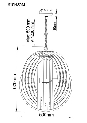 Люстра потолочная изящная 91GH-5004