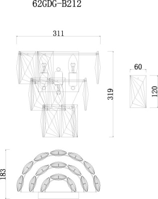 Бра со стеклянными кристаллами 62GDG-B212